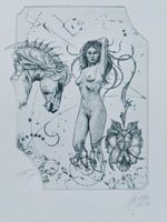 Exlibris Günter Hujber - Original Radierung Erotik signiert