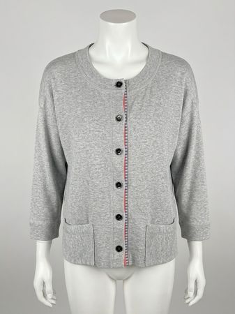 Marc Cain Strickjacke grau mit  aparter Knopfleiste Gr.38