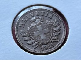 Schweiz 2 Rappen 1931 vzgl-unz Schild mit Freiheitshut