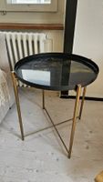 Beistelltisch mit Resin Muster in gold und schwarz