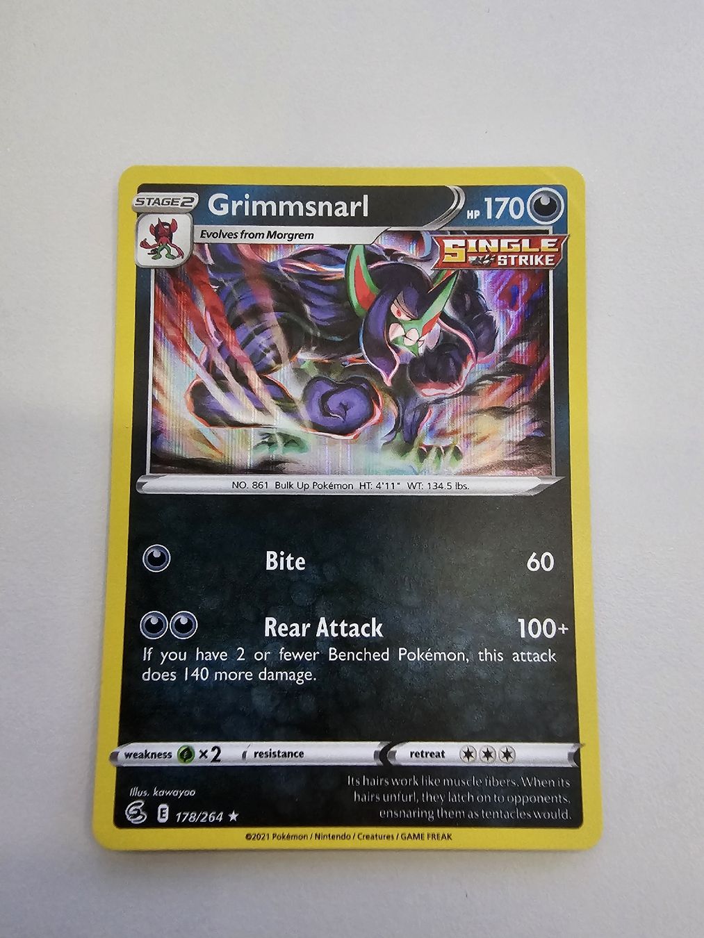 Pokémon Carte collezionabili: Grimmsnarl Single Strike Holo – Nuovo (secondo la descrizione) da Häutligen venduto da Konvolut_Shop_CH