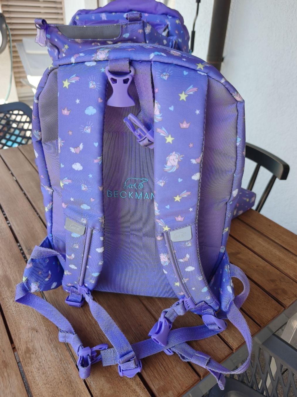 Borse & Zaini: Beckmann Kinderrucksack & Turnsack Einhorn lila mit Etui Grö – Usato da Veltheim AG venduto da maurog01 6