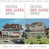 Werbeprospekt " HOTEL DES ALPES SPIEZ "