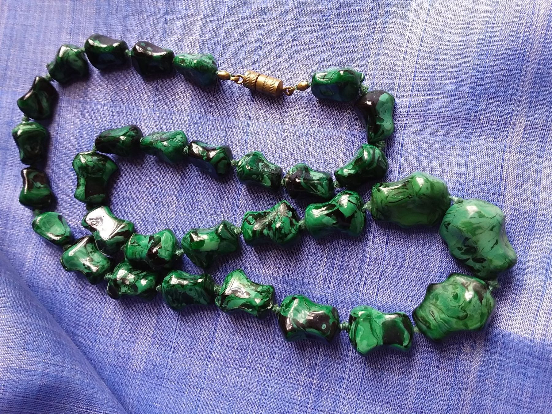 Murano Ketten: Vintage alte MURANO Malachit Glas Halskette Collier – Gebraucht aus Zürich von helsan 2