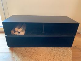 Schwarzes Sideboard/Feuerholzregal, Top Zustand! 100x40x40cm