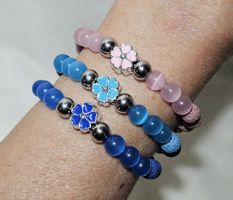 rosa Lava-Glas Arm. mit Blume - Spendenaktion