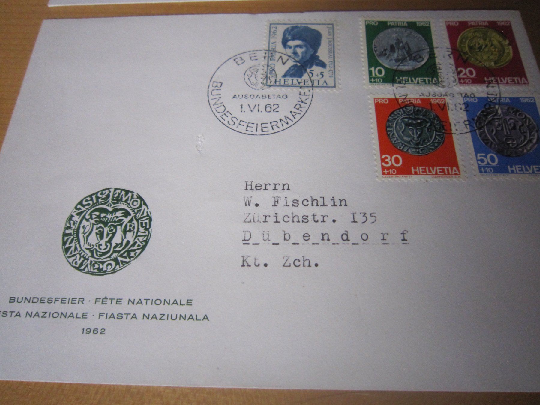 Tutti i francobolli: PP 1962 FDC mit/ohne Adresse – Usato da Gordola venduto da Polentaefung 1