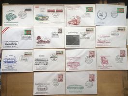 Autriche/Österreich: 14 FDC Tema Eisenbahn/thème ferroviaire