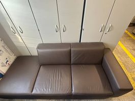 Lounge-Sofa (Kunstleder braun)