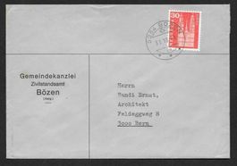 Bözen Bedarfsbrief Gemeindekanzlei Zivilstandsamt 31.10.1968