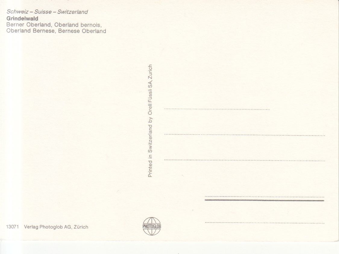 Cartoline postali: Grindelwald ca. 1970 – Usato da Bürglen TG venduto da StampGraf 1