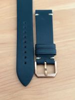 Echtleder Uhrenarmband 22/20 mm Schwarz – Roségold Schliesse
