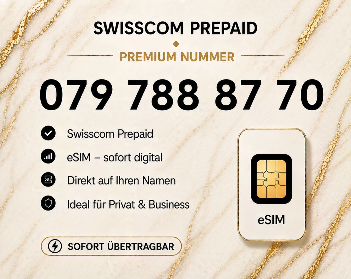 Swisscom PrePaid-Karten: Swisscom Prepaid Premium Nummer – Neu und originalverpackt aus Rotkreuz von 079shop