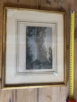 Historischer Stich Brienz mit Rahmen, gebrauchter Zustand