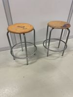 Vintage Hocker 2er Set Metall Holz Gebraucht ab 1.-!