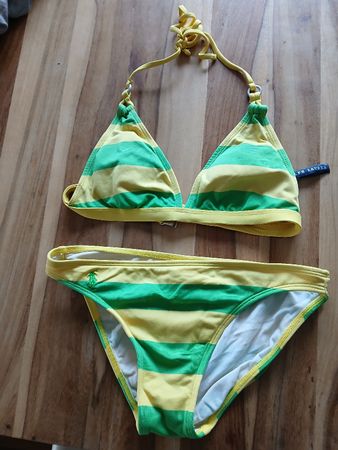 Ralph Lauren Bikini, XS, Yellow & Green Stripes ☀️🌴