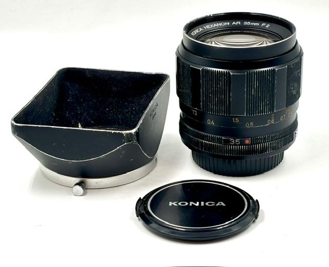 Konica Obiettivi: Konica Hexanon AR 35mm F2 / 2.0 EE-Version + Blende! – Usato da Seewis Dorf venduto da Plebejus