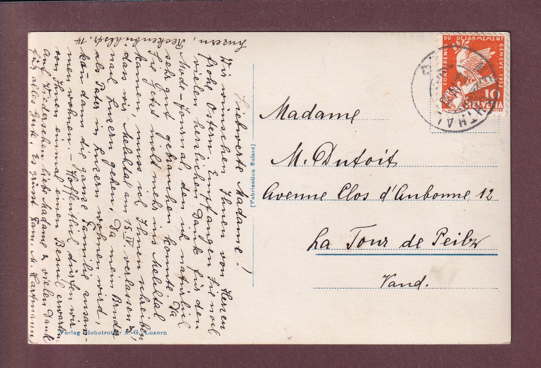 Ansichtskarten: MELCHTAL - 1933 – Gebraucht aus Pully von nicecards 1