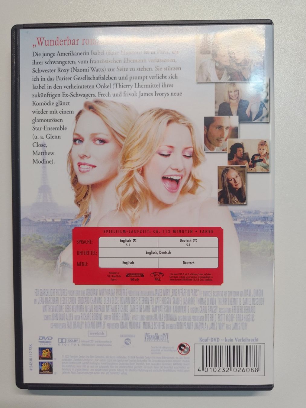Tutti i DVDs: Eine Affäre in Paris – Usato da Liestal venduto da Kratzilla 2