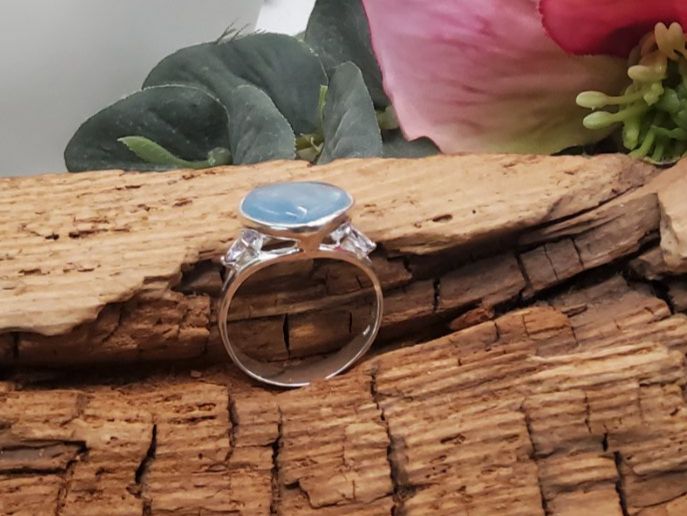 Anelli: Herzring Aquamarin in Sterlingsilber, Gr.54.5 – Nuovo (secondo la descrizione) da Luzern venduto da S.Kern01 2
