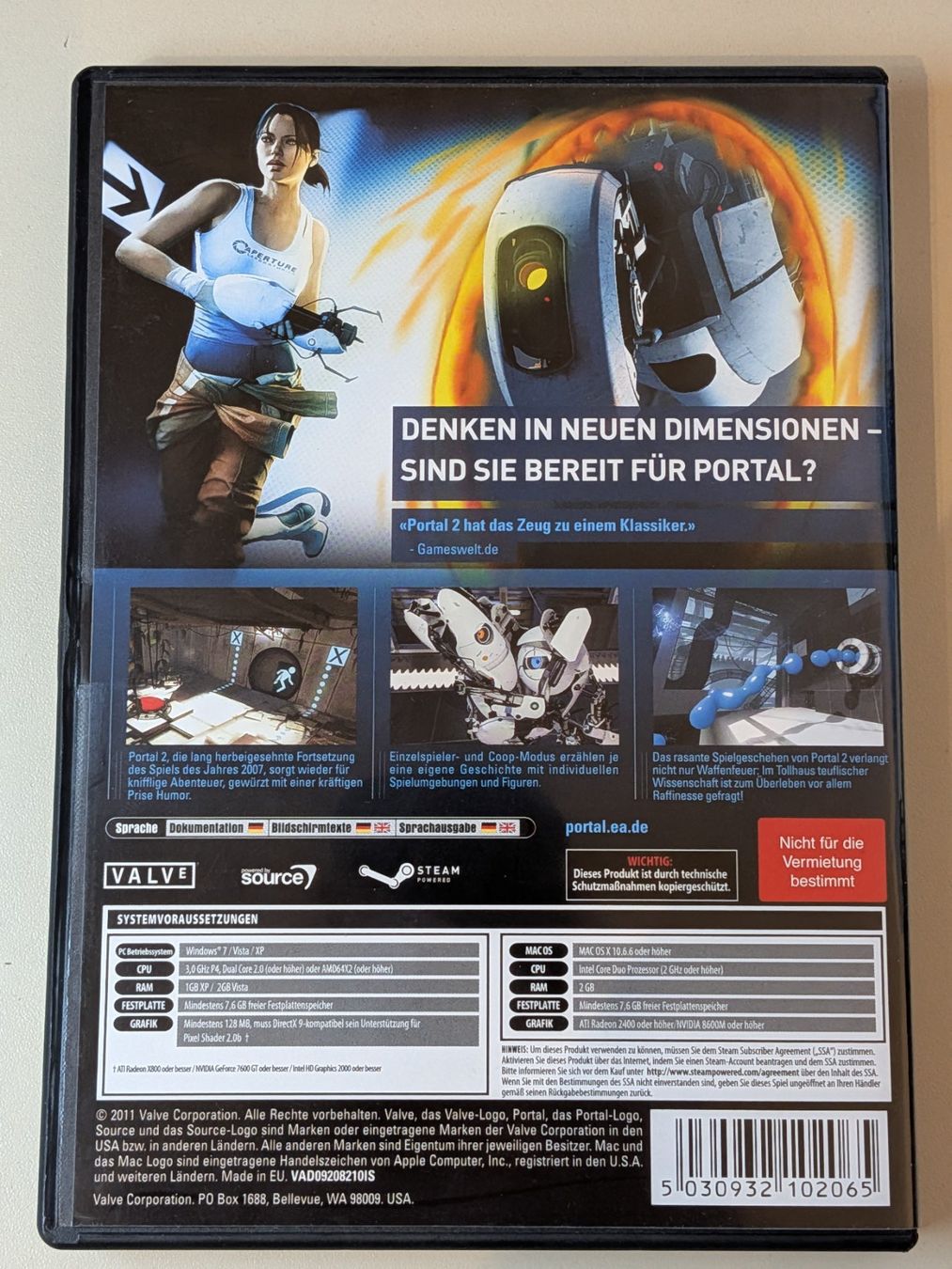Valve Spiele: Portal 2 [PC/DVD] – Gebraucht aus Port von gecotom 1