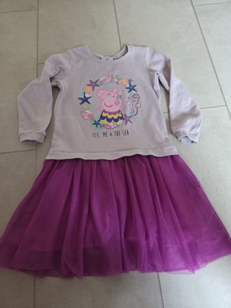 Kleid, Gr. 122/128 Peppa Wutz, Pig, Rock, Langarmkleid Tüll