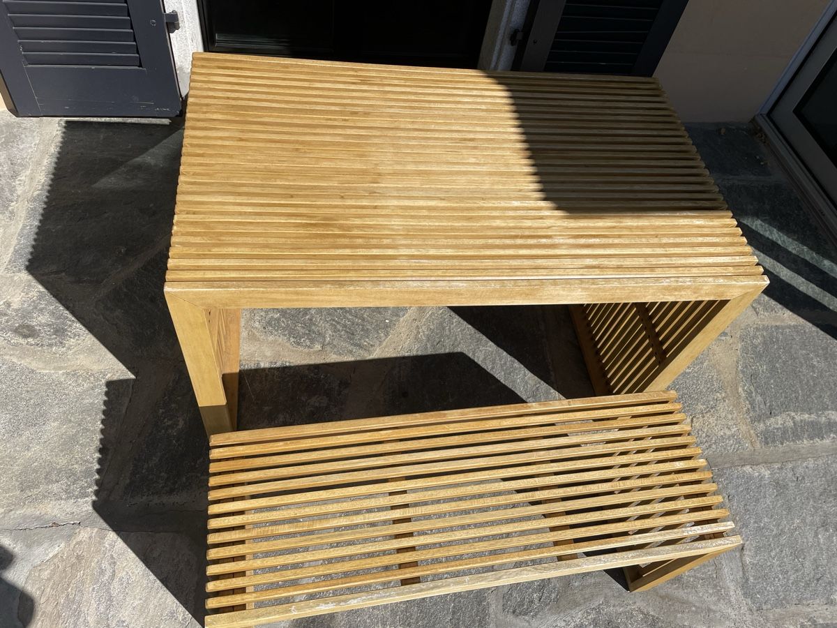 Giardimo Set di tavolo e panche: Giardimo Les Arcs – table + banc + 2 tabourets – Usato da Grandvaux venduto da fred1700 3