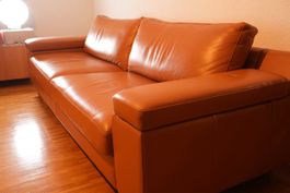 Ledersofa, 3-plätzig, gut gepflegt. elektr. ausfahrbar