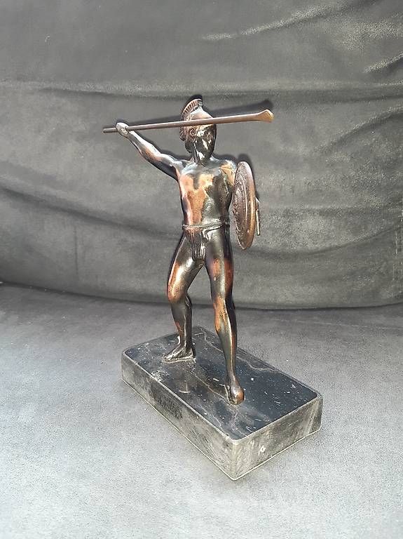 Statuette: Antike Bronze Figur - Leonidas I. mit Speer  – Usato da Leuggern venduto da Tiatina84