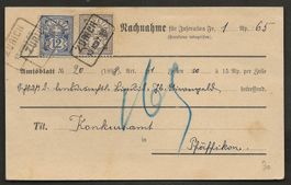 Briefteil Schweiz 1898 Wertziffer Zürich Pfäffikon