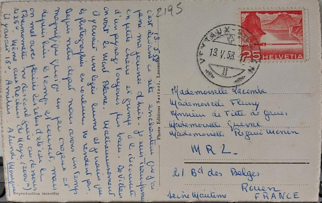 Cartoline postali: VILLARS - CHESIÈRES - 1958 – Usato da Delémont venduto da Domdom1 1