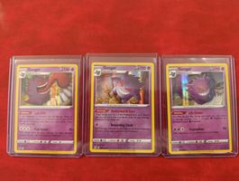 Lot de 3 cartes Pokémon Gengar holographiques 
