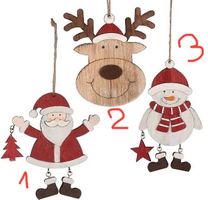 Baumschmuck Schneemann Rentier Weihnachtsmann Holz