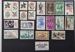Briefmarken Sammlung USA, 20 Stück, Vintage
