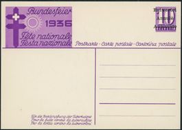1936 - Pro Patria - Bundesfeierkarte - Entwertet