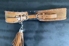 Ceinture KAREN MILLEN en cuir couleur camel
