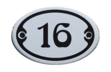 Insegne: Emailschild mini - Nummer 16 – Nuovo e nell'imballaggio originale da Ennetbürgen venduto da open24shop