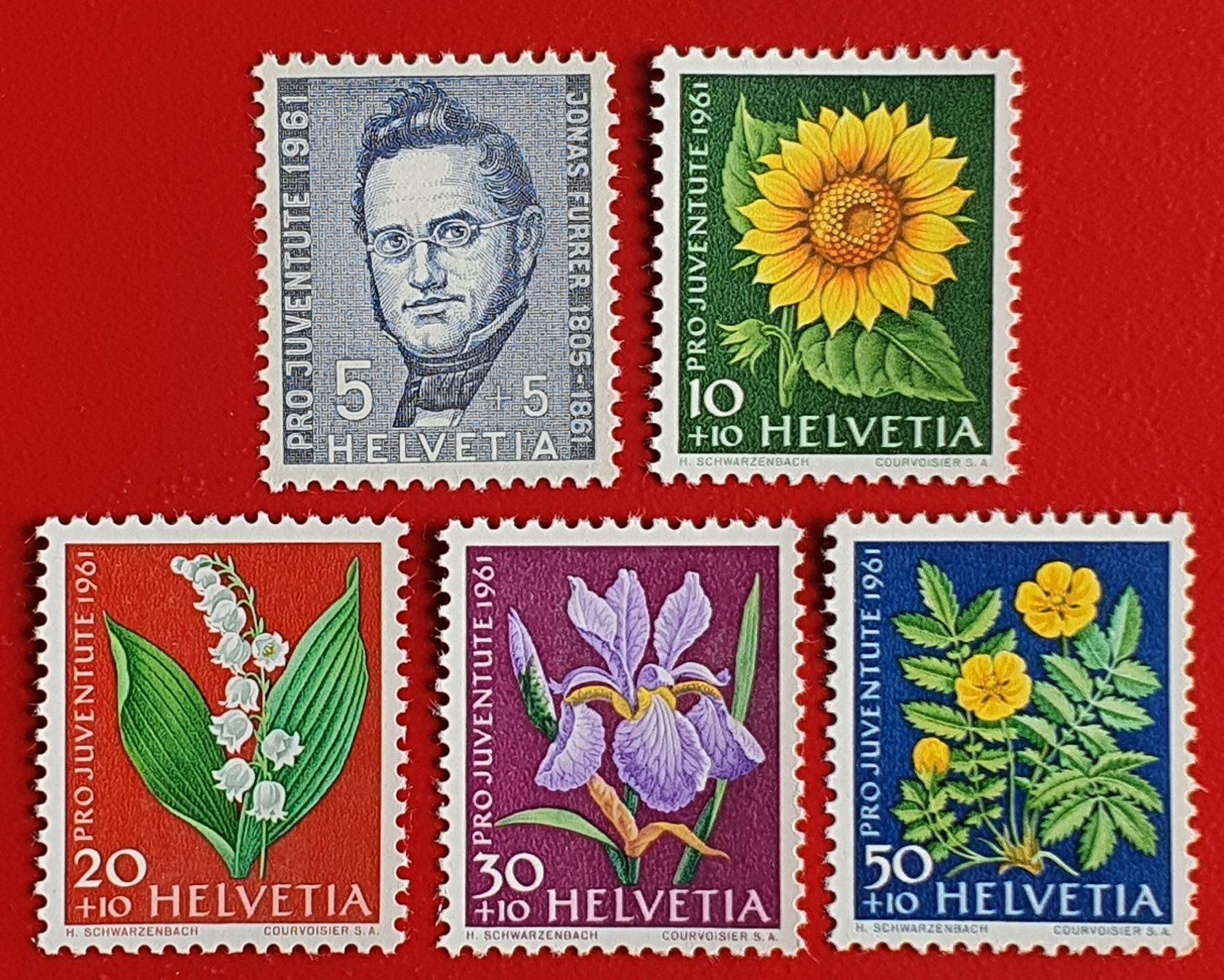 Tutti i francobolli: PRO JUVENTUTE SATZ 188 - 192 1961** POSTFRISCH – Nuovo (secondo la descrizione) da Düdingen venduto da Quartierstrasse