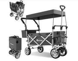 Bollerwagen Nico faltbar, mit Dach, mit Kunststoffrädern, i