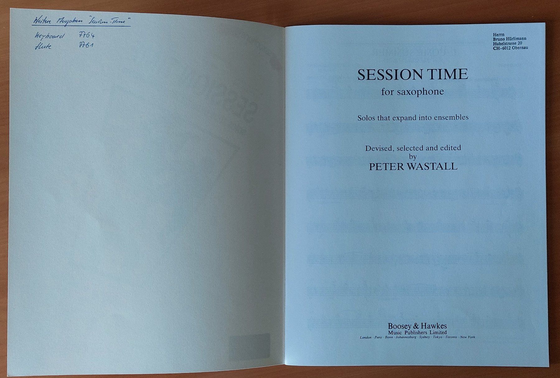 Musikinstrumente: SESSION TIME saxophone - solos that expand into ensembles – Neu (gemäss Beschreibung) aus Rotkreuz von CLASAX 2