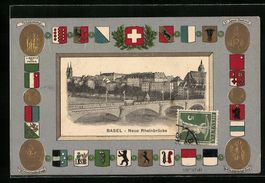 Basel, Neue Rheinbrücke, Wappen, Tellde