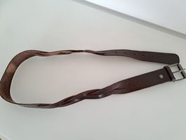 Bekaloo  Brauner Ledergurt, 1Teil ist geflochten, Size 95 cm