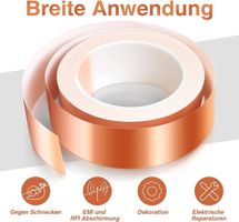 25meter kupferband Selbstklebend Gegen Schnecken folie
