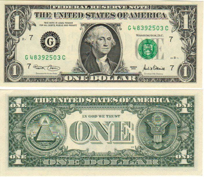 Banconote: 1 Dollar 2001 unz bankfrisch – Nuovo e nell'imballaggio originale da Gelterkinden venduto da Cakir