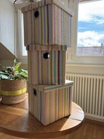 3 Aufbewahrungsboxen gestreift mit Deckel guter Zustand