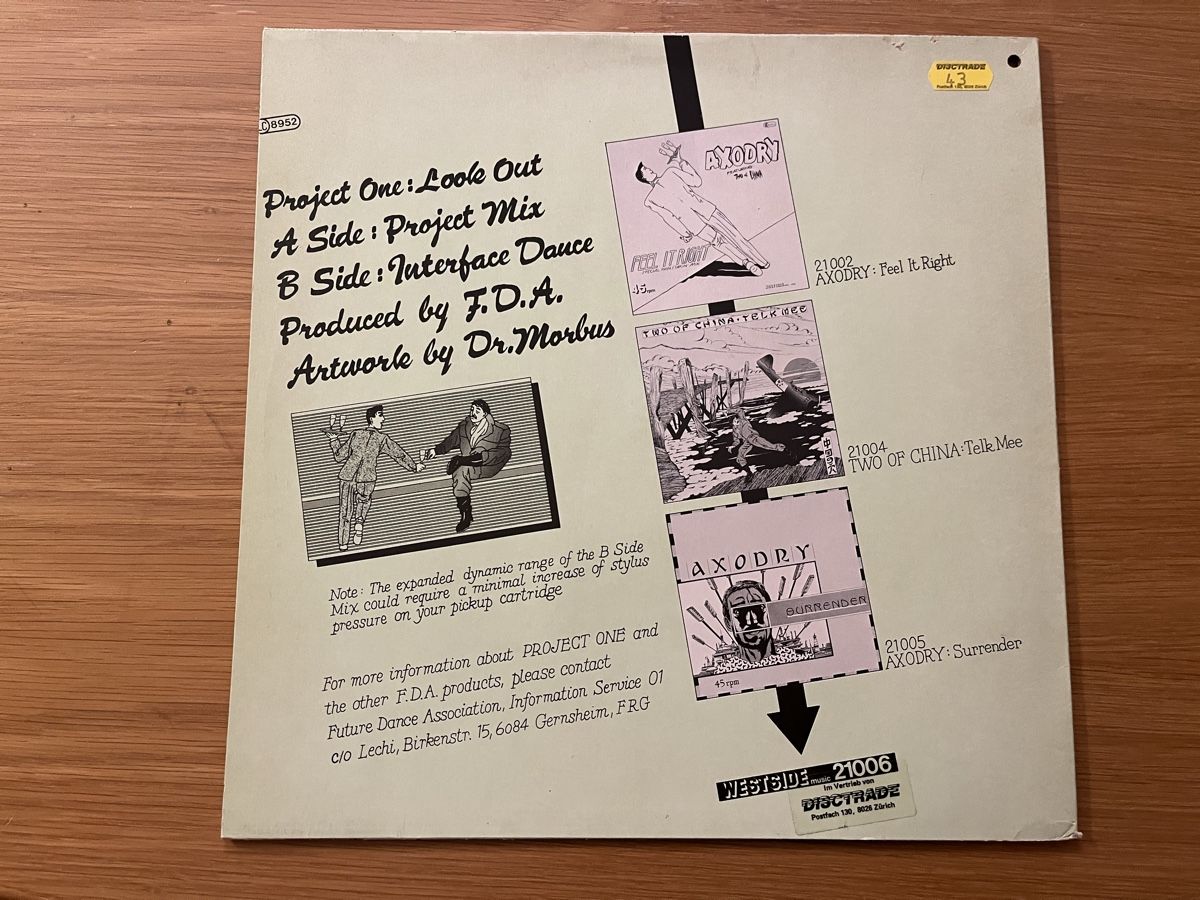 Dischi in vinile: Project One Look out 12“ Maxi – Usato da Basel venduto da Vinyloase 1
