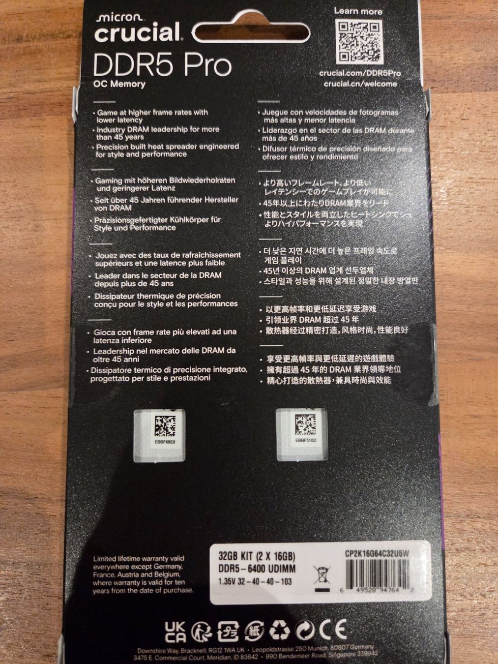 Crucial Memoria / RAM: Mémoire vive Crucial DDR5 – Nuovo e nell'imballaggio originale da Cortaillod venduto da ioi_7rq6 1