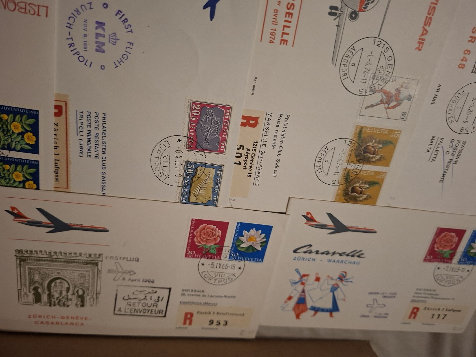 Alle Briefmarken: Lot Swissair Briefe 17 Briefe  – Gebraucht aus Balgach von SIMEON27 1