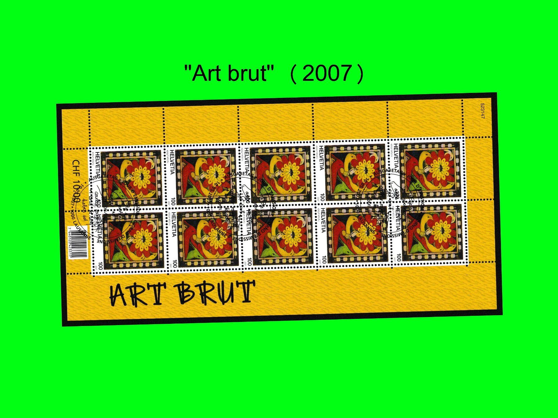 Tutti i francobolli: Bogen-Serie "Art brut" (2007) – Nuovo (secondo la descrizione) da Dübendorf venduto da chiara48 1