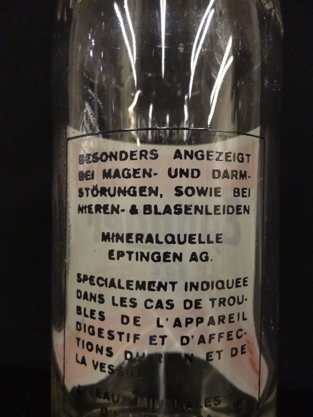 Bottiglie: alte Flasche EPTINGER MINERALWASSER – Usato da Kerzers venduto da Flaschenposten 7